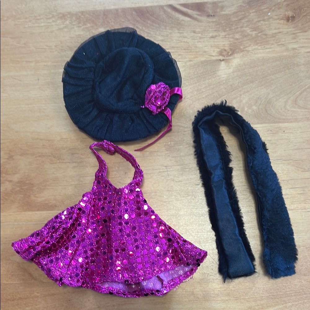 Sparkling Pink and Black Party Dress Set